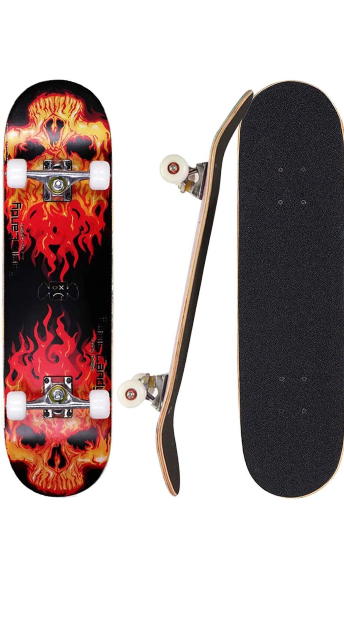 Jugendliche Skateboard Komplettboard 79x20cm Kanadischer Ahorn mit ABEC-7 Feuer