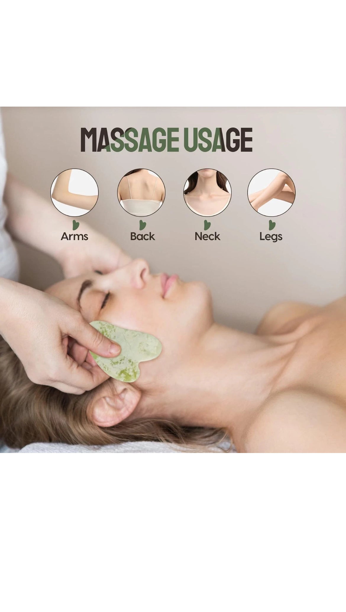Jade Roller Set Rosenquarz Gua Sha Stein und Gesichtsroller Massageroller Grün